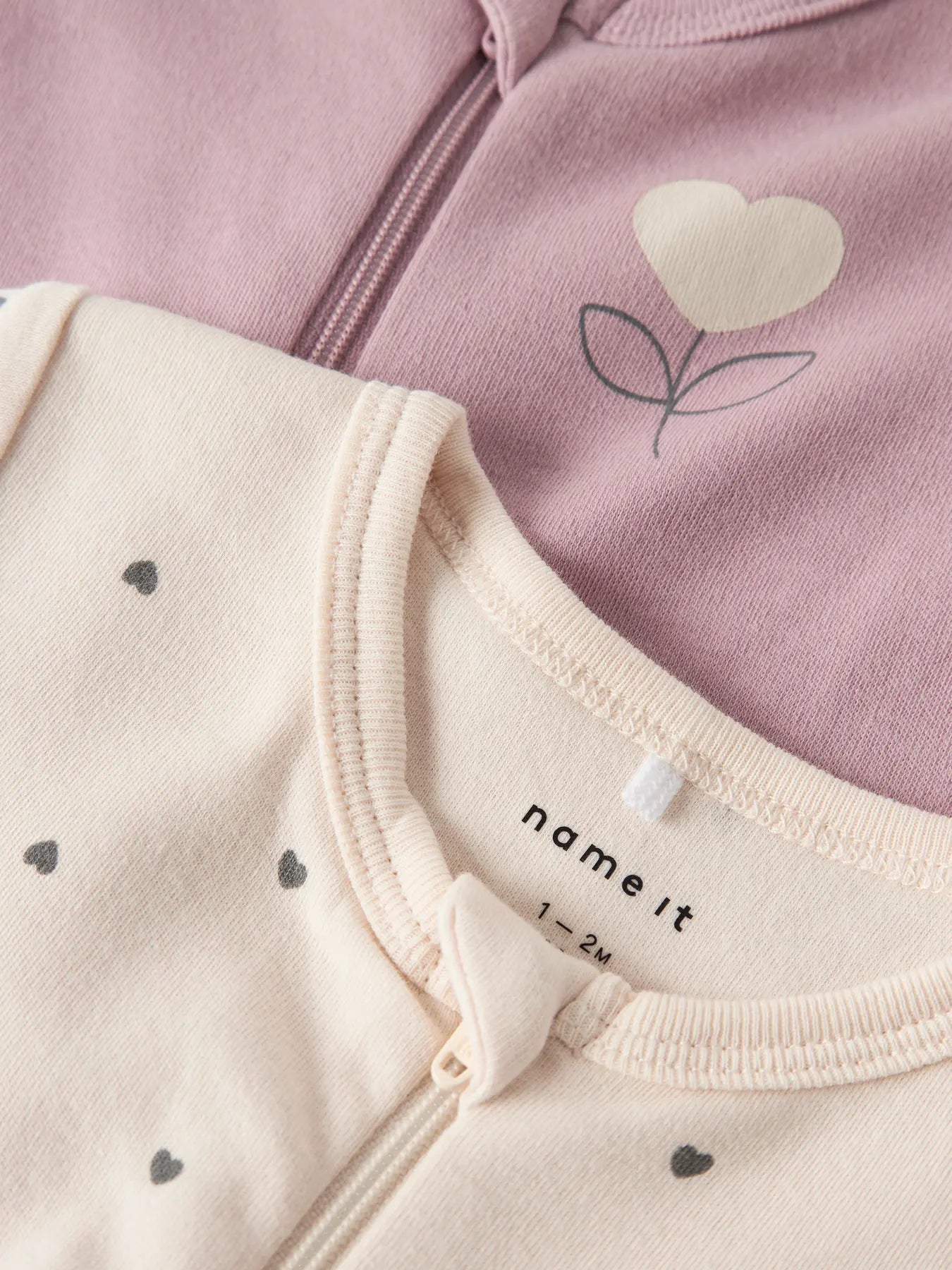 Pack 2 Uds. Pijama Hearts Sand Mauve Name It - Name It - PetitGegant