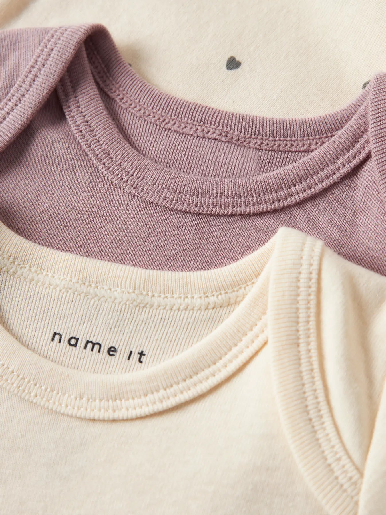 Pack 3Uds. Bodies Hearts Sand Mauve Name It - Name It - PetitGegant