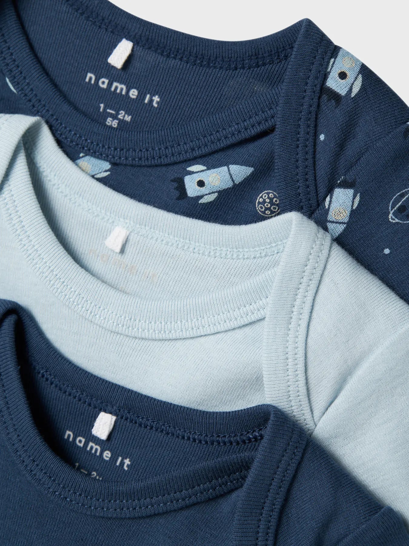Pack 3Uds. Bodies Space Dark Denim Name It - Name It - PetitGegant