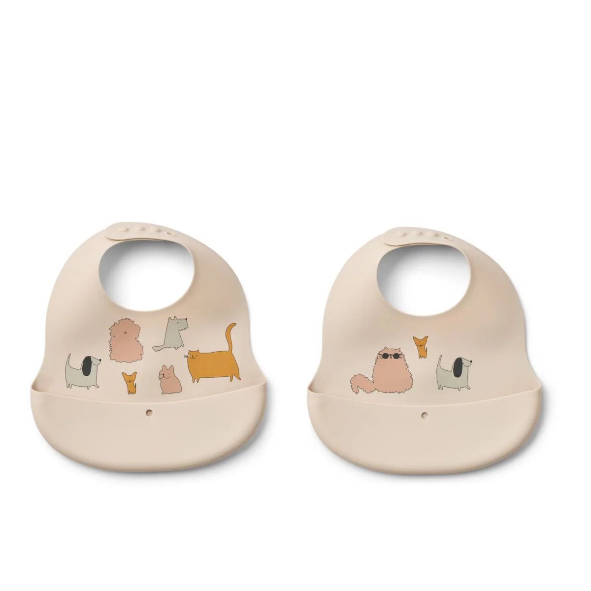 Pack de 2 Baberos silicona Ember Cats & Dogs Liewood - Liewood - PetitGegant