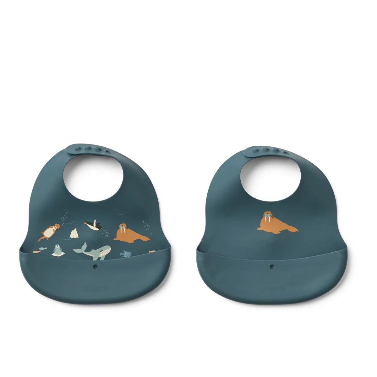 Pack de 2 Baberos silicona Ember Mar Ártico/Oceano Liewood - Liewood - PetitGegant