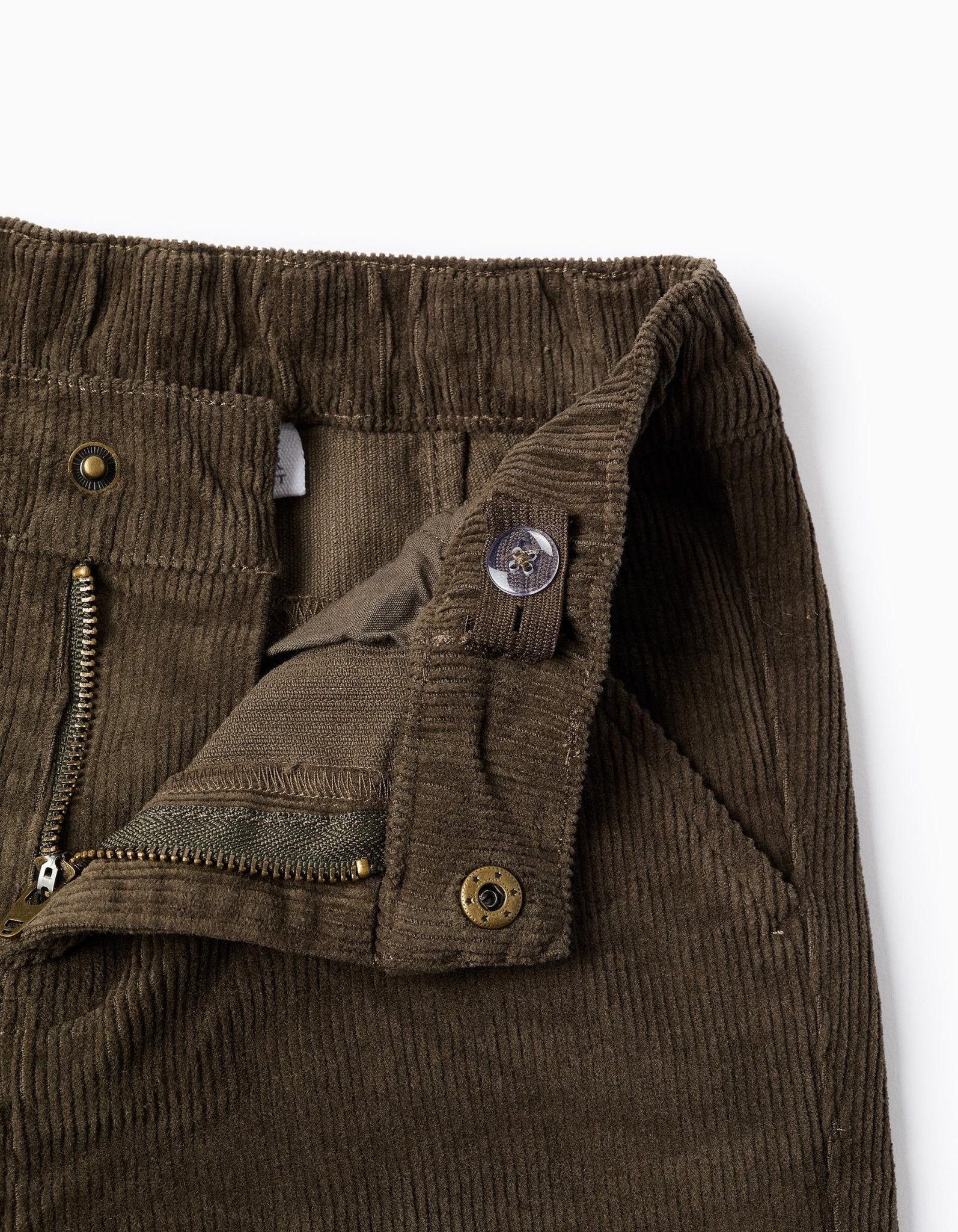 Pantalón Chino de Pana 'Straight Fit' Verde Oscuro, ZY - Zippy - PetitGegant