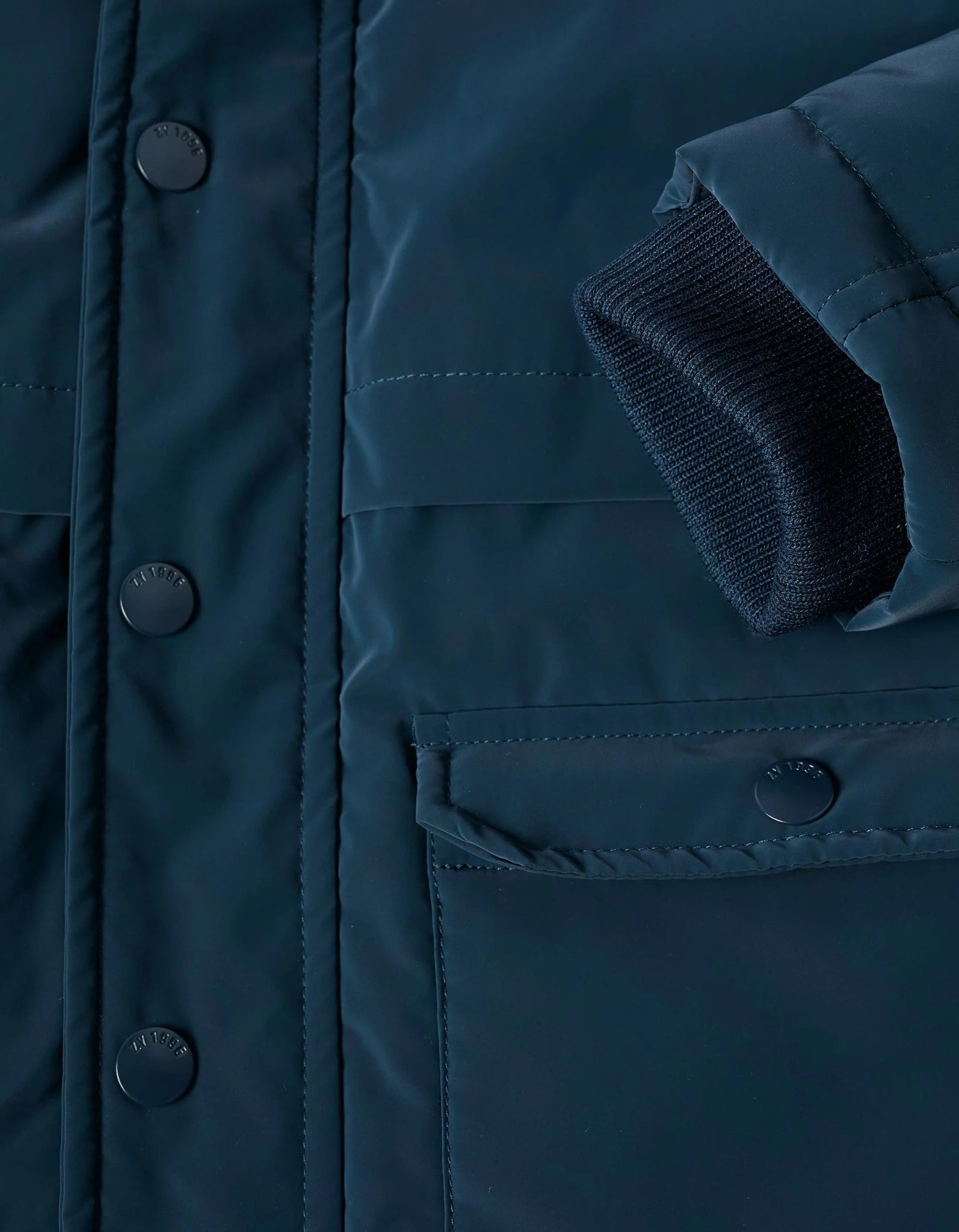 Parka Impermeable con Capucha y Forro de Sherpa, Azul ZY - Zippy - PetitGegant