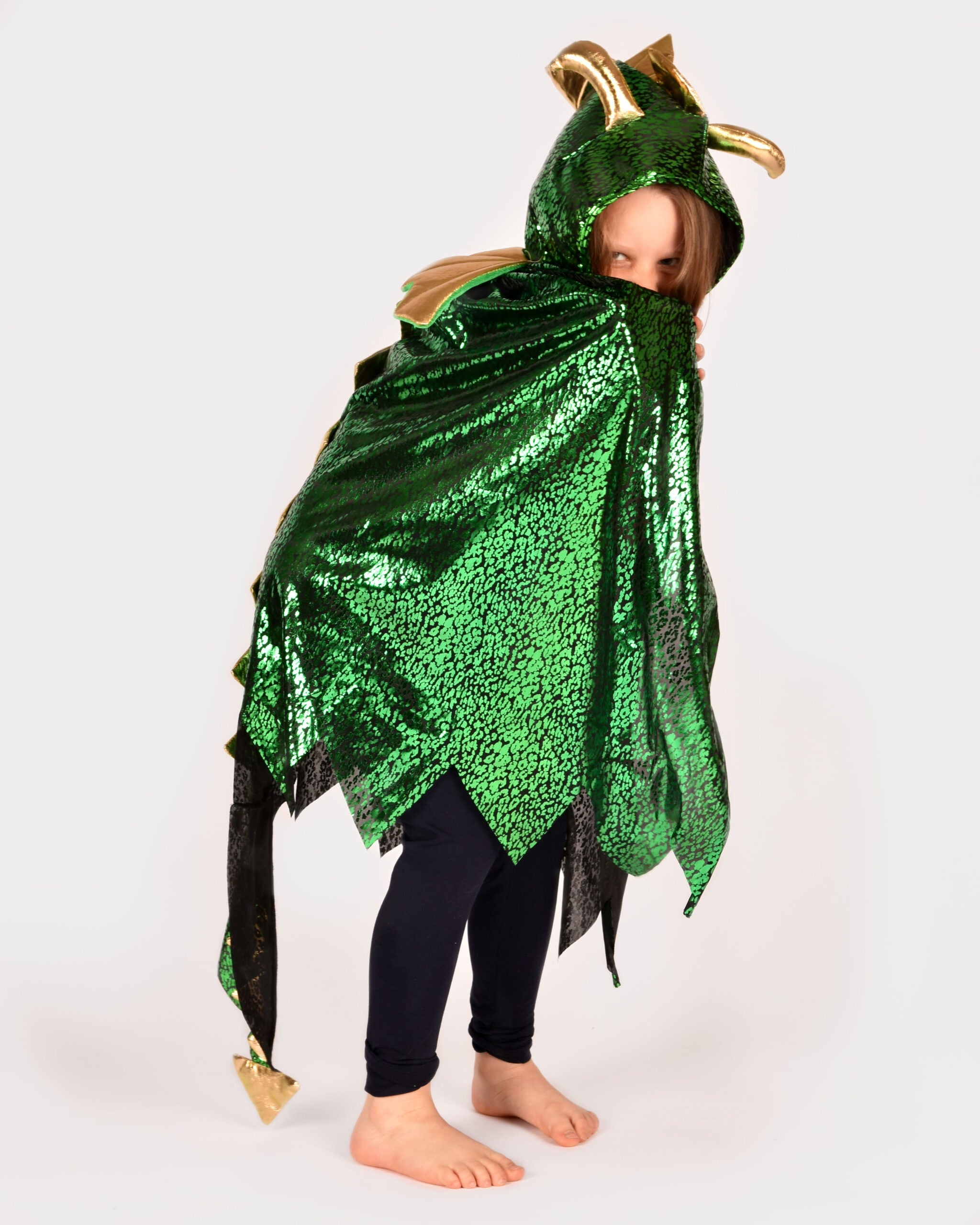 Capa-Difraz Dragón Verde 3 a 8 Años Den Goda Fen