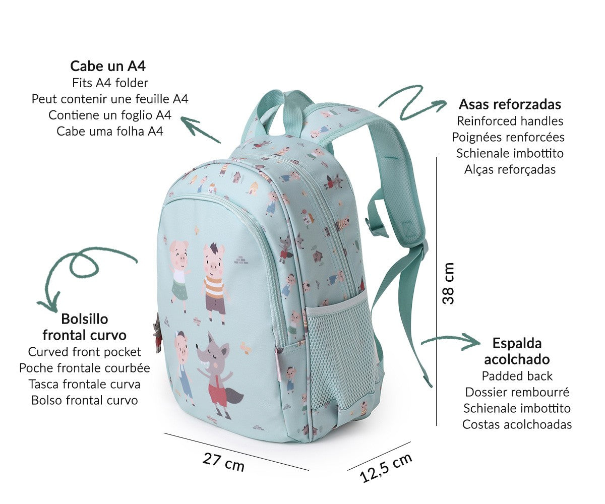 Mochila Escolar de Primaria "The Three Little Pigs" Tutete