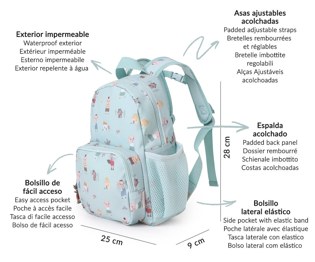 Mochila Escolar Infantil "The Three Little Pigs" Tutete