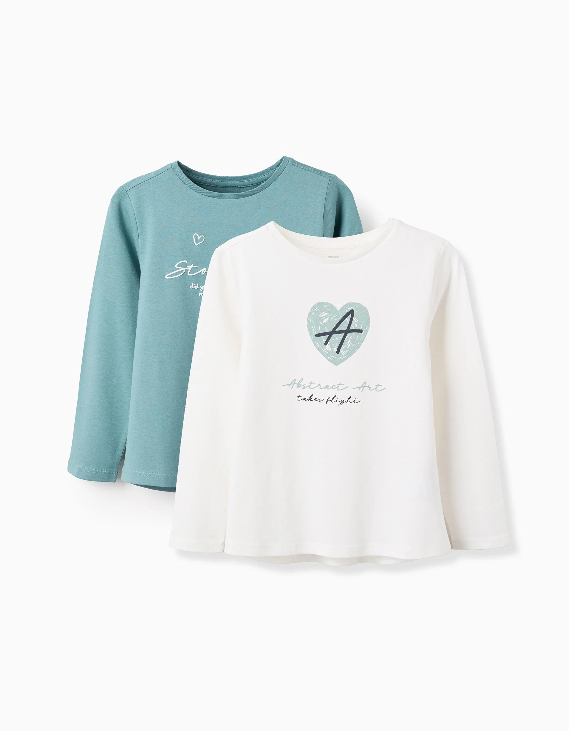 Pack 2 Camisetas Algodón Abstract Blanco/ Verde Zy