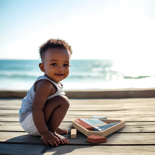 Puzzle Encajable Bloques Barco Speedy Monkey