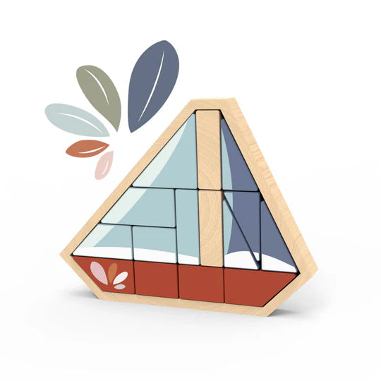 Puzzle Encajable Bloques Barco Speedy Monkey