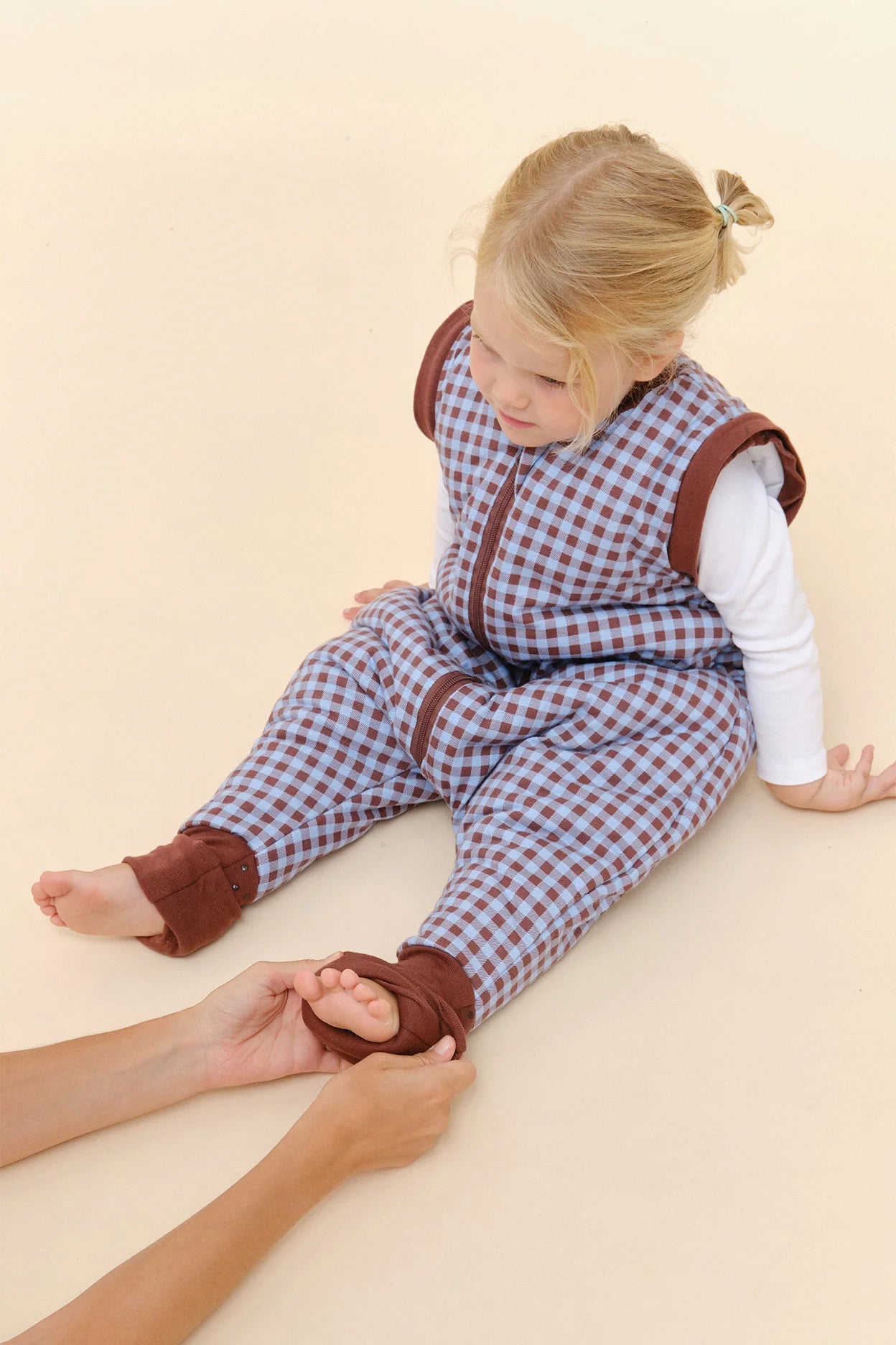 Pijama Manta con Mangas Vichy Brown & Blue TOG 2.5 Molis & Co - Molis&Co - PetitGegant
