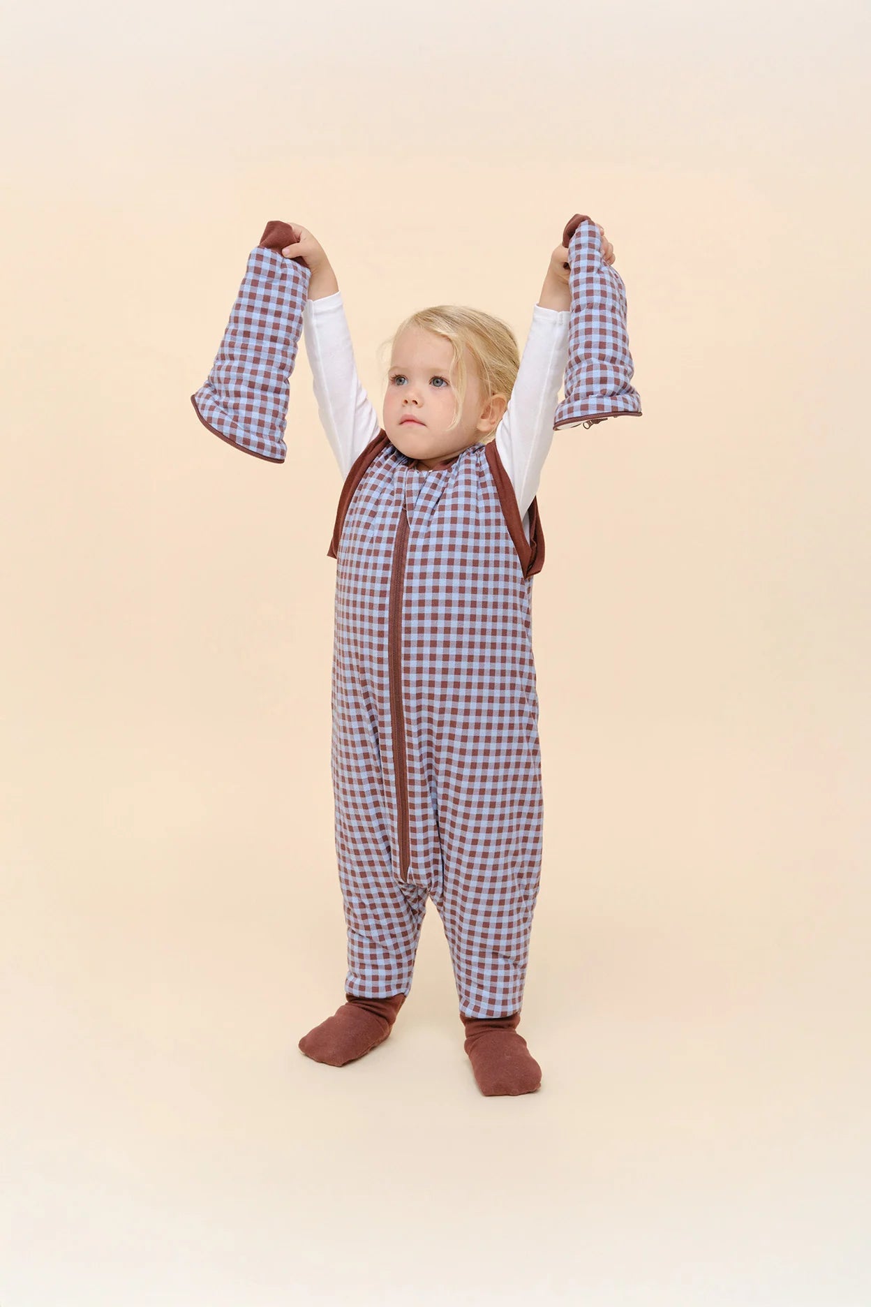 Pijama Manta con Mangas Vichy Brown & Blue TOG 2.5 Molis & Co - Molis&Co - PetitGegant