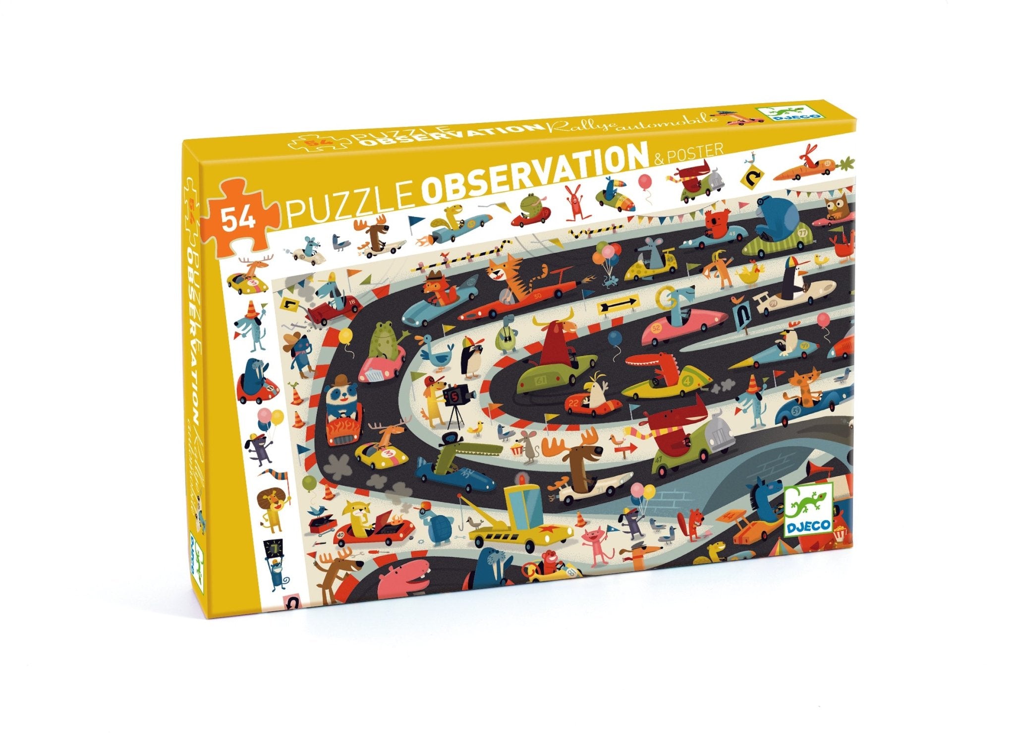 Puzzle de observación de 54 Pcs "Rallye Automobile" Djeco - Djeco - PetitGegant