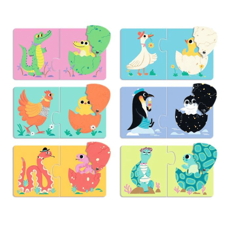 Puzzle Duo Huevos Divertidos Djeco - Djeco - PetitGegant