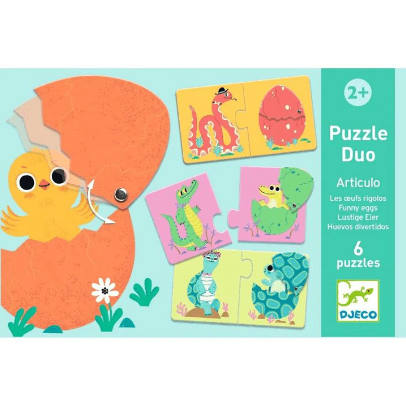Puzzle Duo Huevos Divertidos Djeco - Djeco - PetitGegant