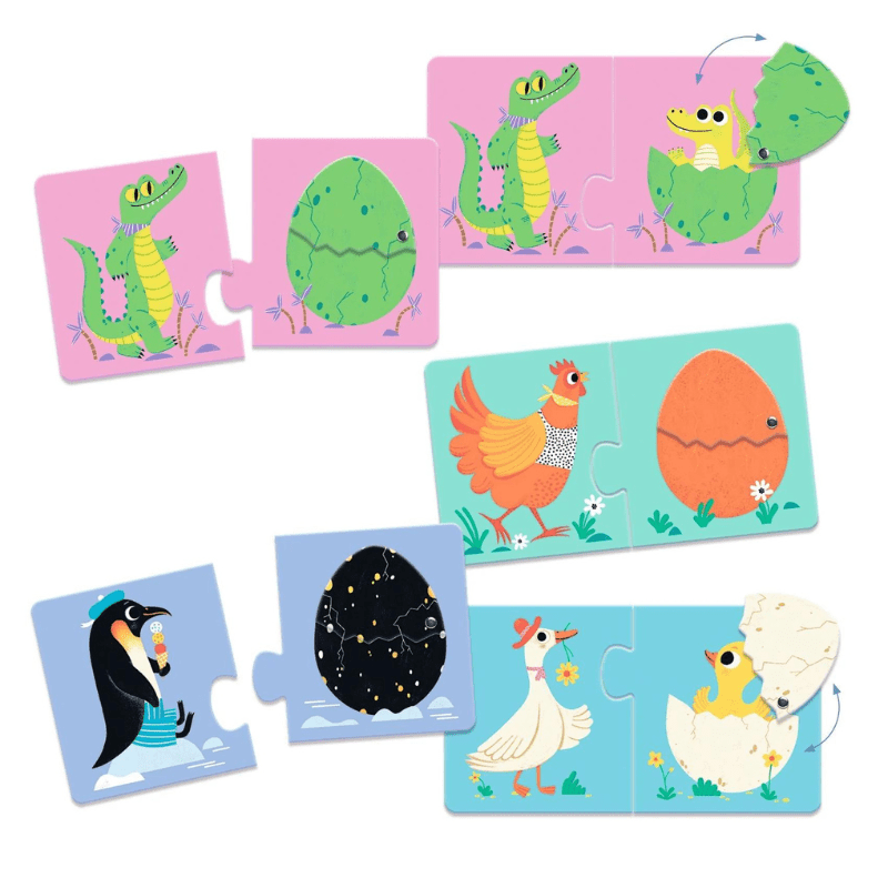 Puzzle Duo Huevos Divertidos Djeco - Djeco - PetitGegant