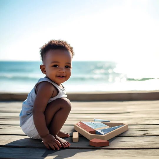 Puzzle Encajable Bloques Barco Speedy Monkey - Speedy Monkey - PetitGegant