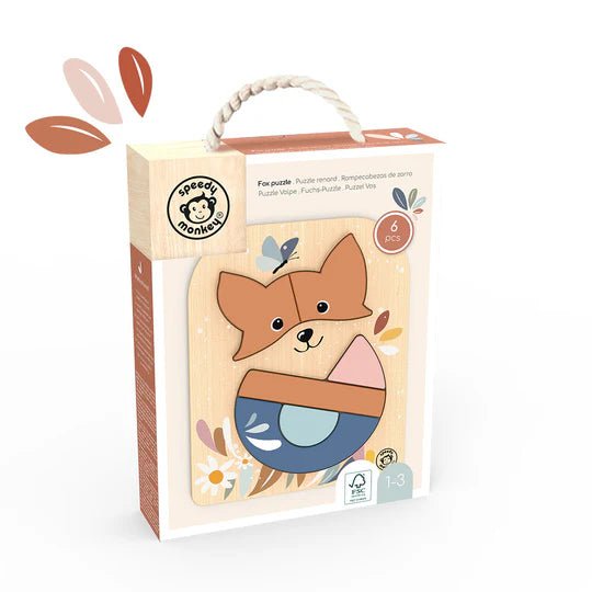 Puzzle Encajable Zorrito Speedy Monkey - Speedy Monkey - PetitGegant
