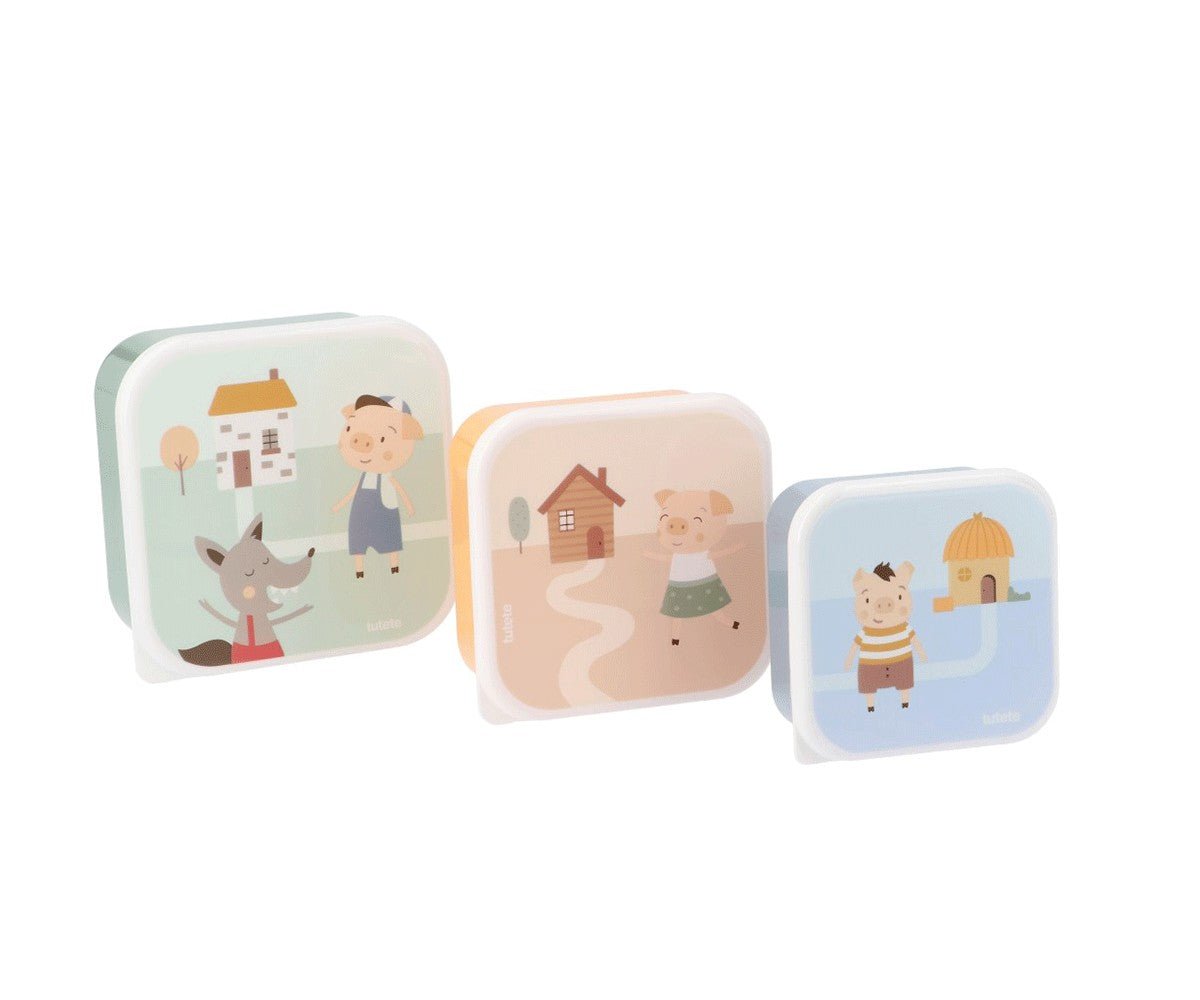 Set de 3 Fiambreras Almuerzo The Three Little Pigs Tutete - Tutete - PetitGegant