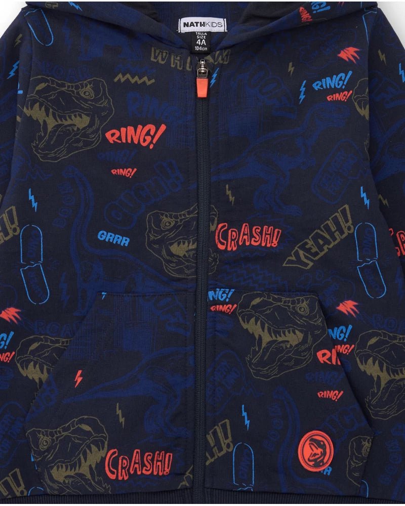 Sudadera Capucha y Cremallera Jurassic Town Nath Kids - Nath Kids - PetitGegant