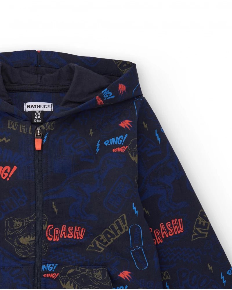 Sudadera Capucha y Cremallera Jurassic Town Nath Kids - Nath Kids - PetitGegant