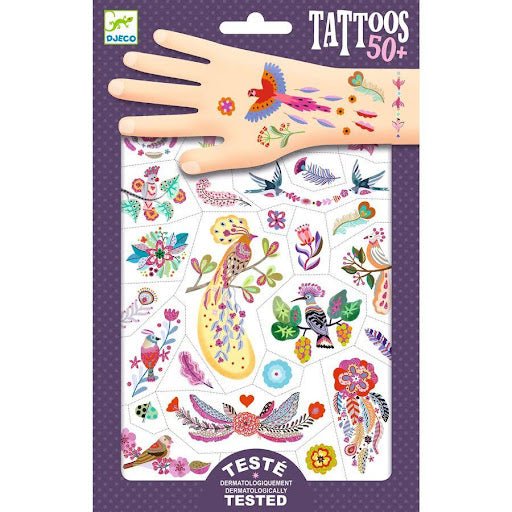 Tatuajes temporales Plumas de color Djeco - Djeco - PetitGegant