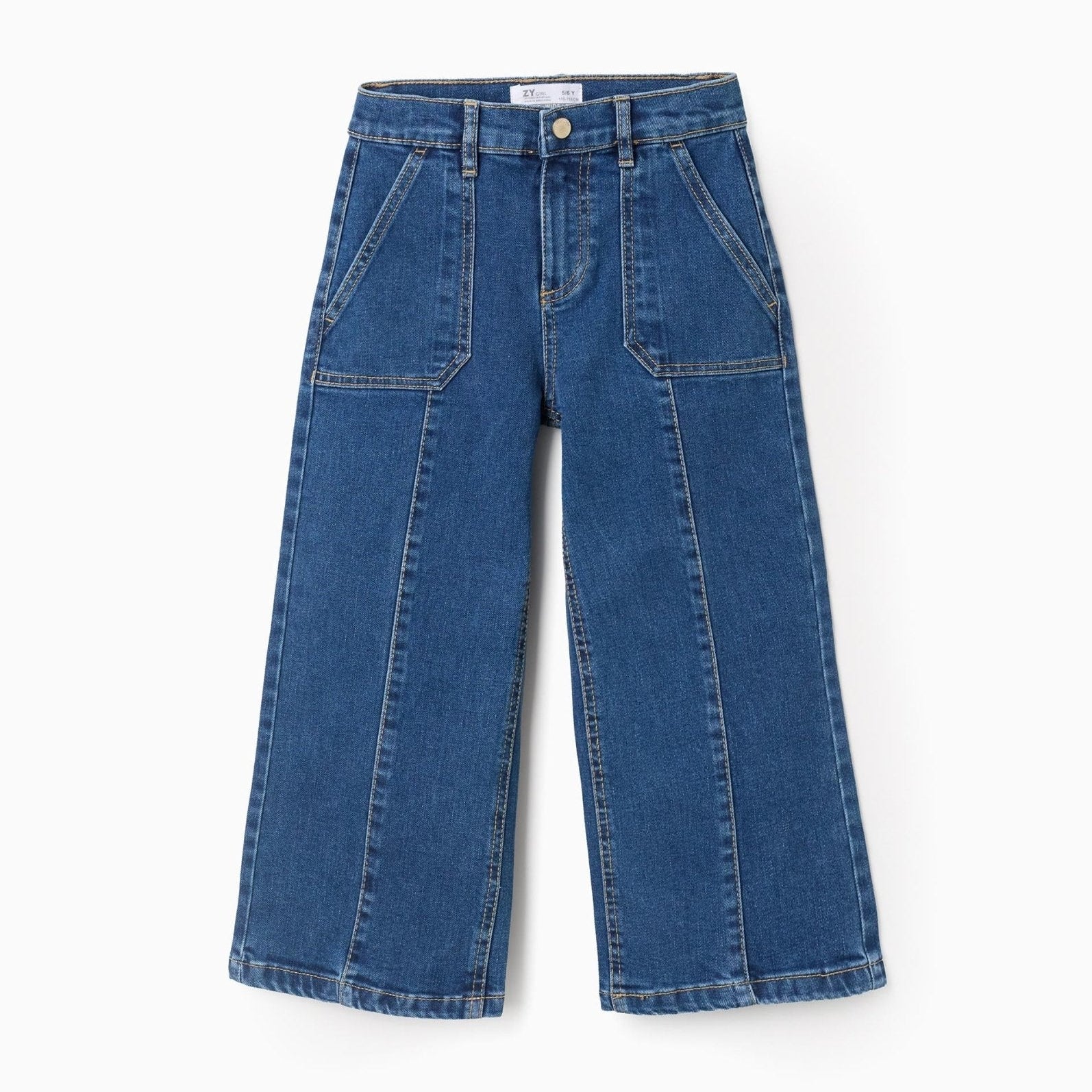 Vaqueros 'Wide Leg' con Costuras En Relieve, Azul Zy - Zippy - PetitGegant