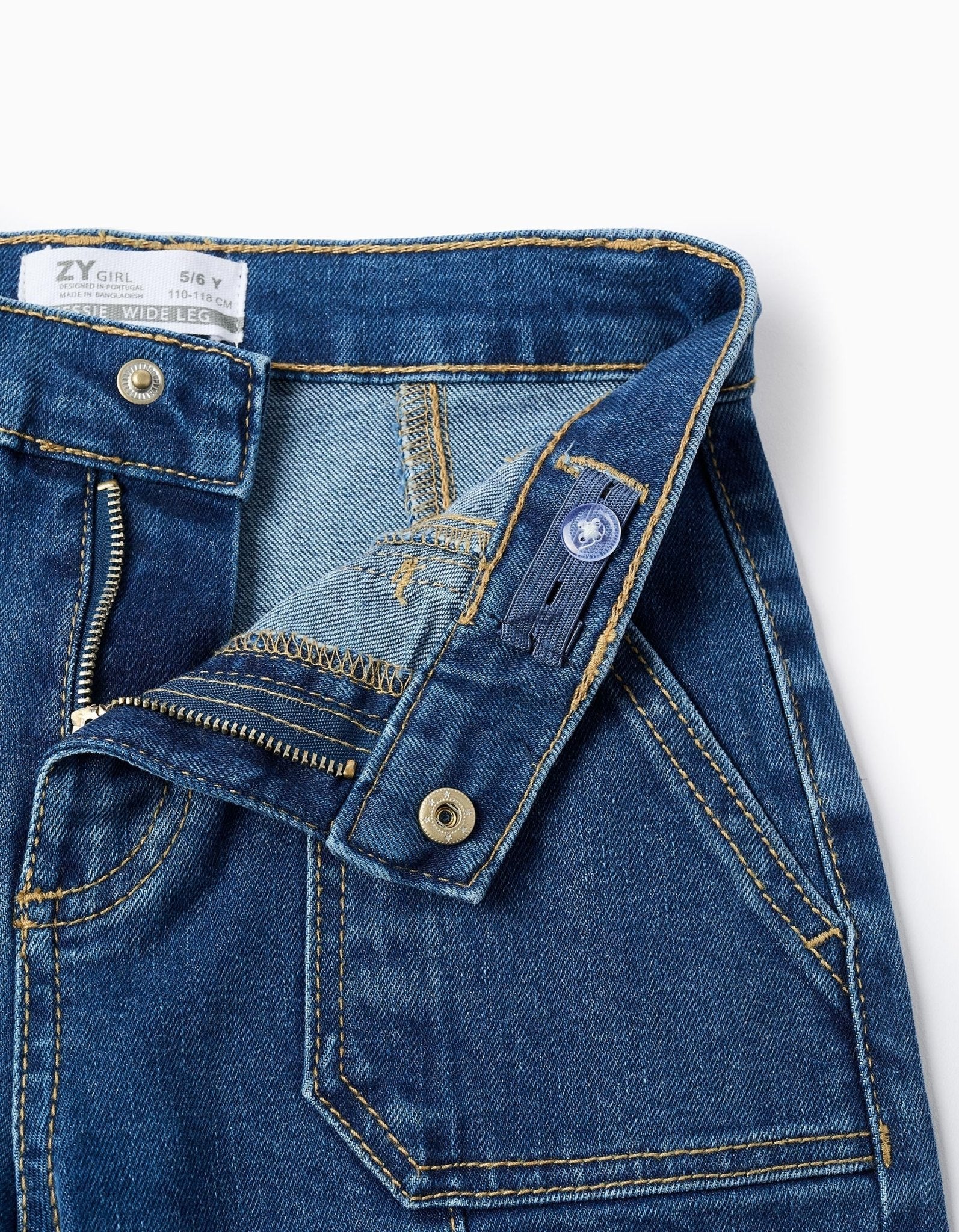 Vaqueros 'Wide Leg' con Costuras En Relieve, Azul Zy - Zippy - PetitGegant