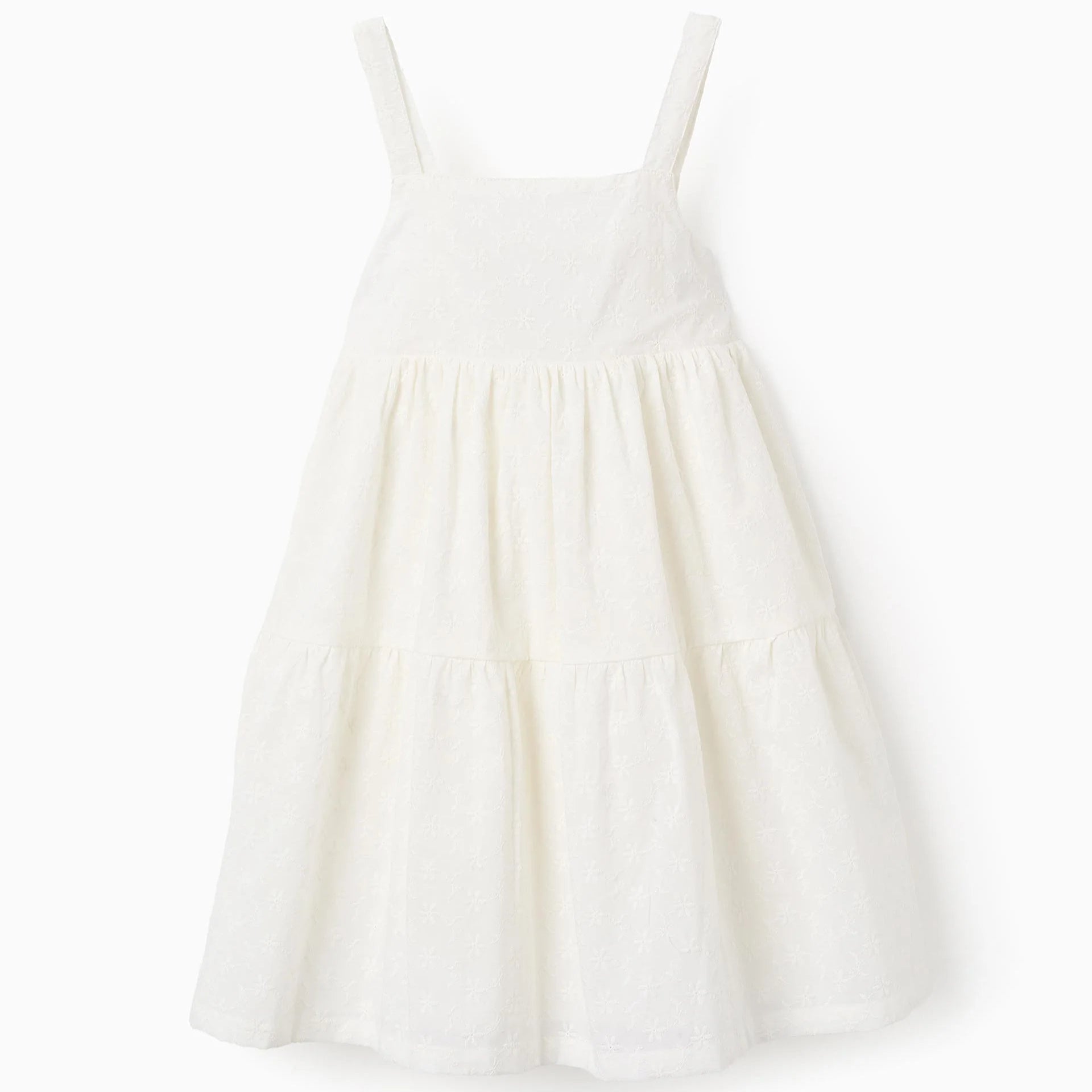 Vestido Blanco con Bordado Inglés ZY - Zippy - PetitGegant