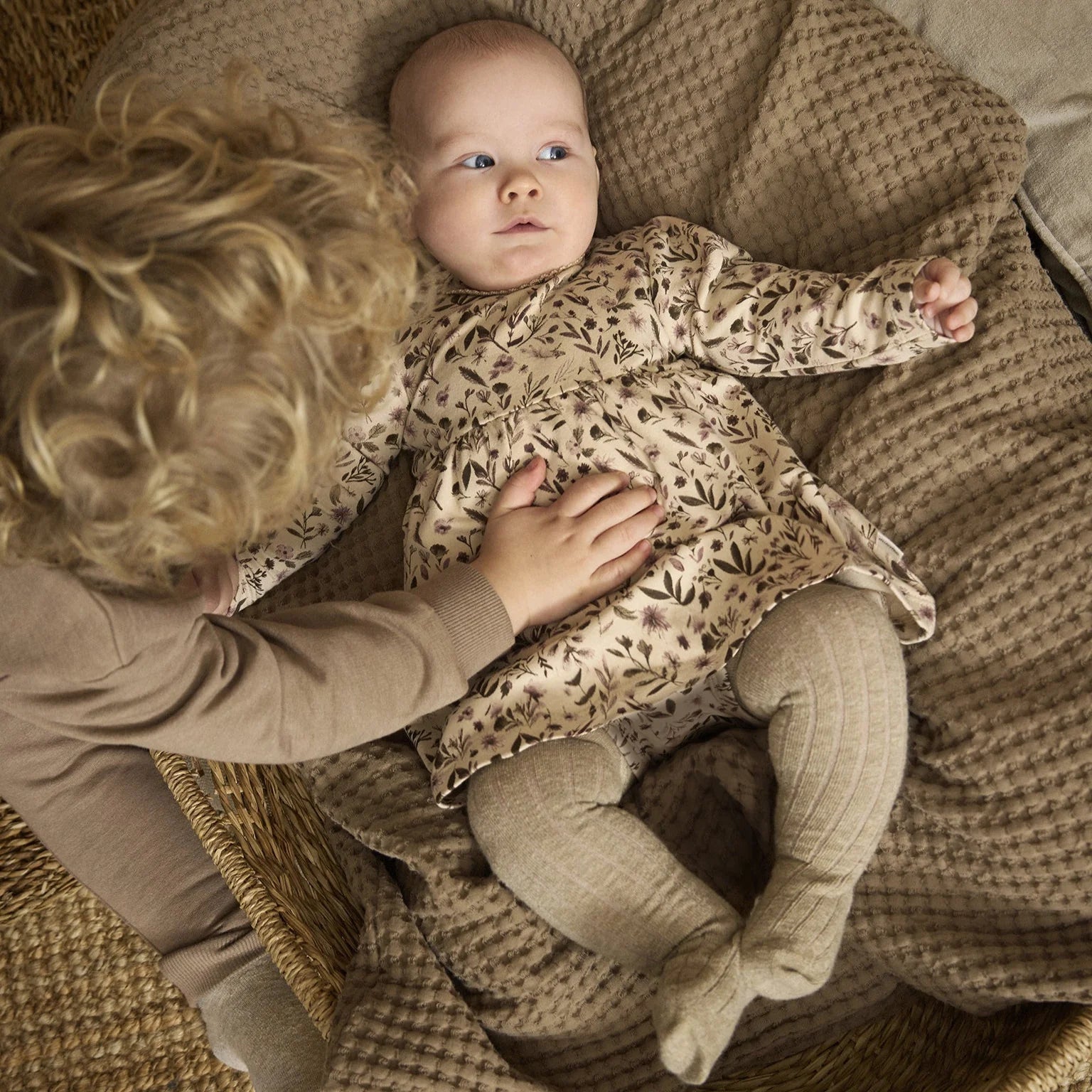 Vestido - Body Bebé Floral Smoke Grey Minymo - Minymo - PetitGegant