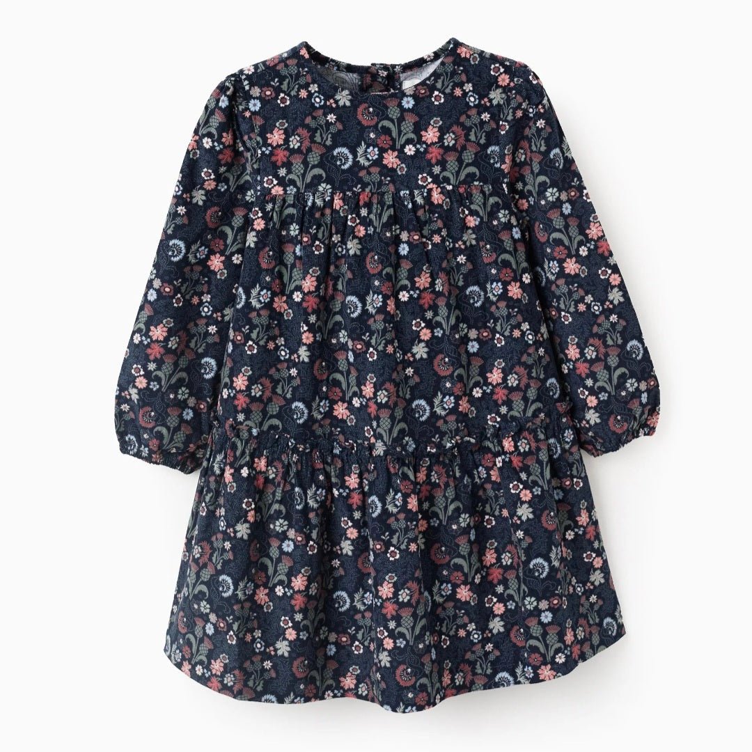 Vestido De Pana Floral Azul ZY - Zippy - PetitGegant