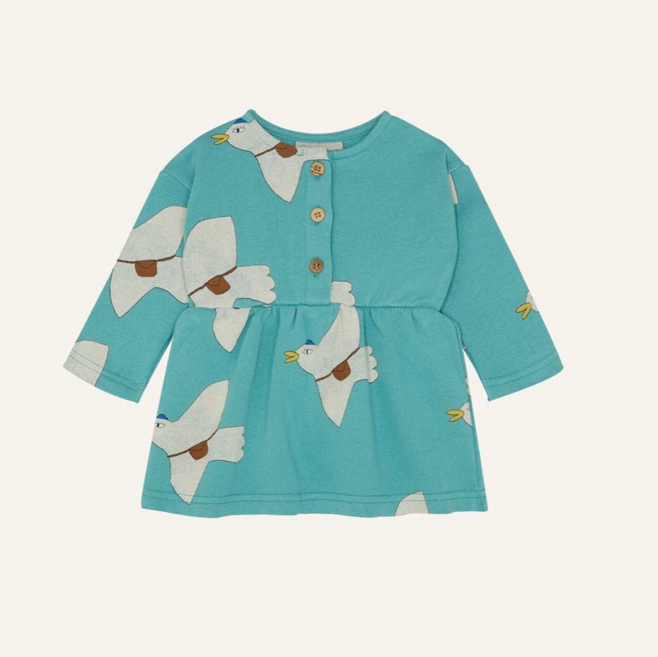 Vestido perchado bebé Pigeons Blue The Campamento - The Campamento - PetitGegant