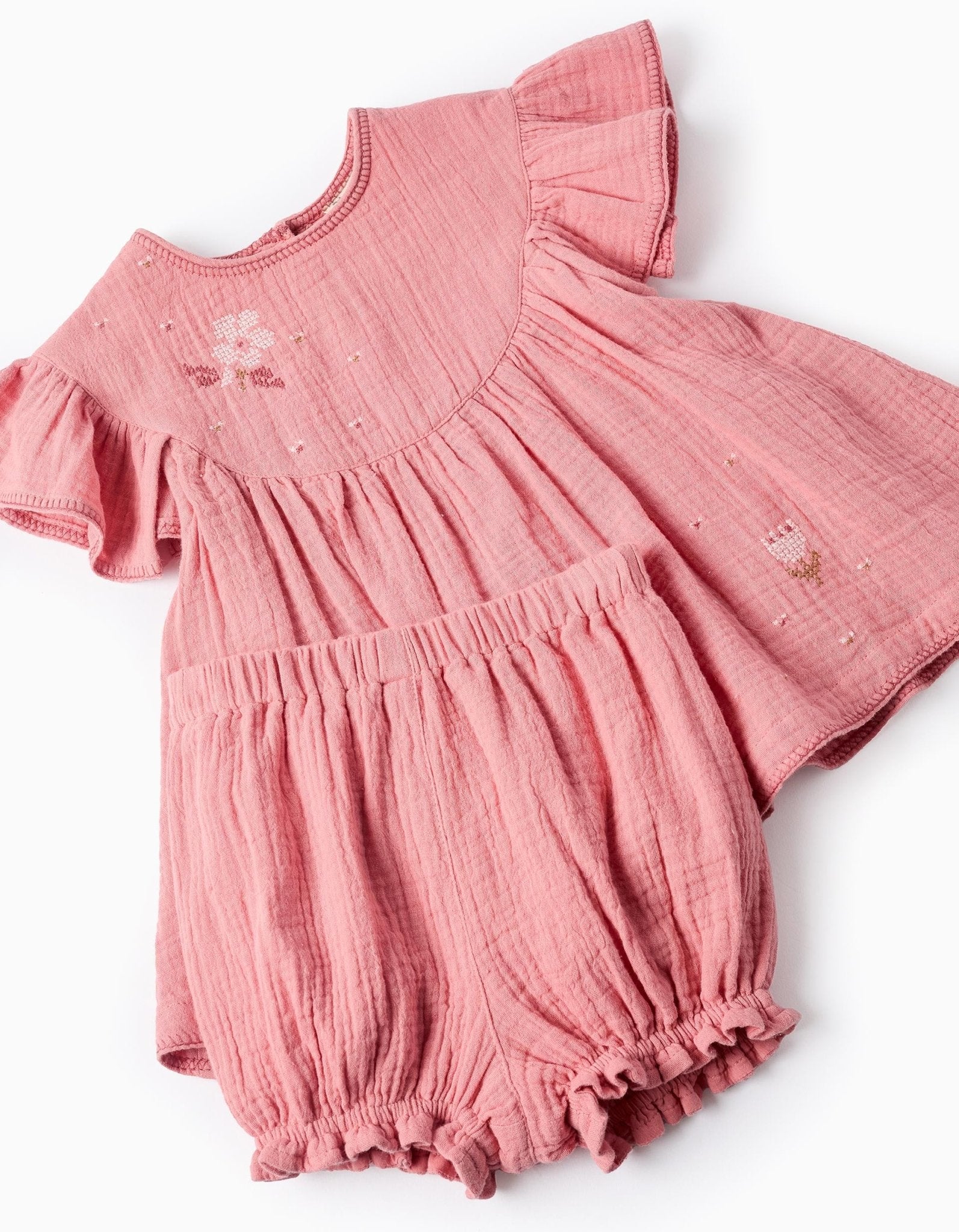 Vestido+Cubrepañal Bambula Rosa Claro ZY - Zippy - PetitGegant