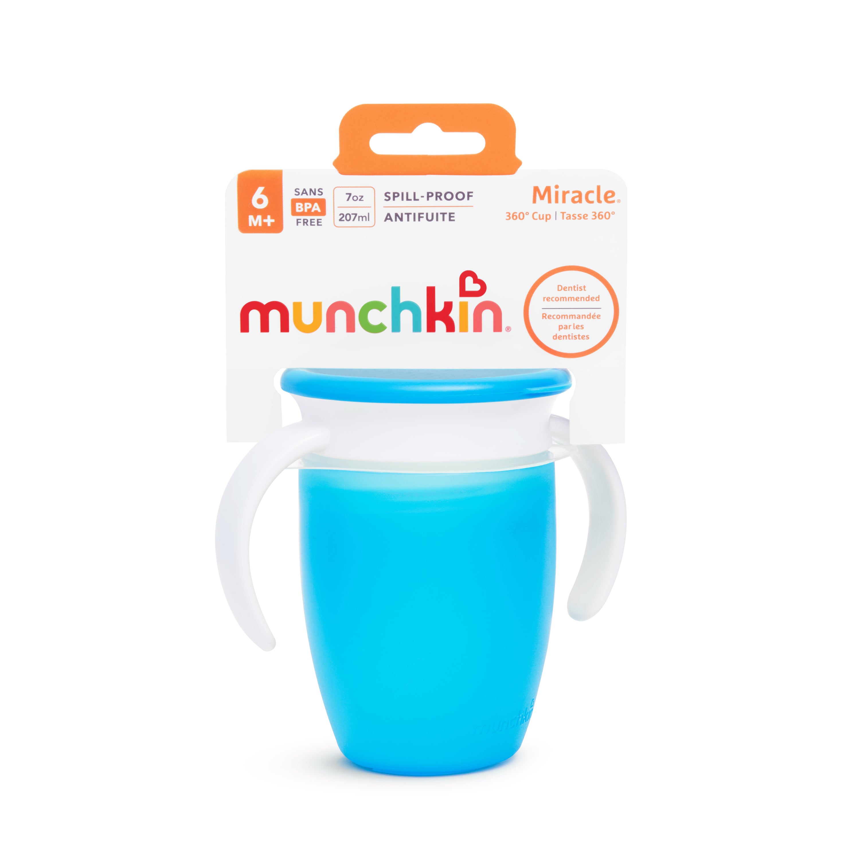 Taza antigoteo Miracle 360º azul con tapa Munchkin - PetitGegant