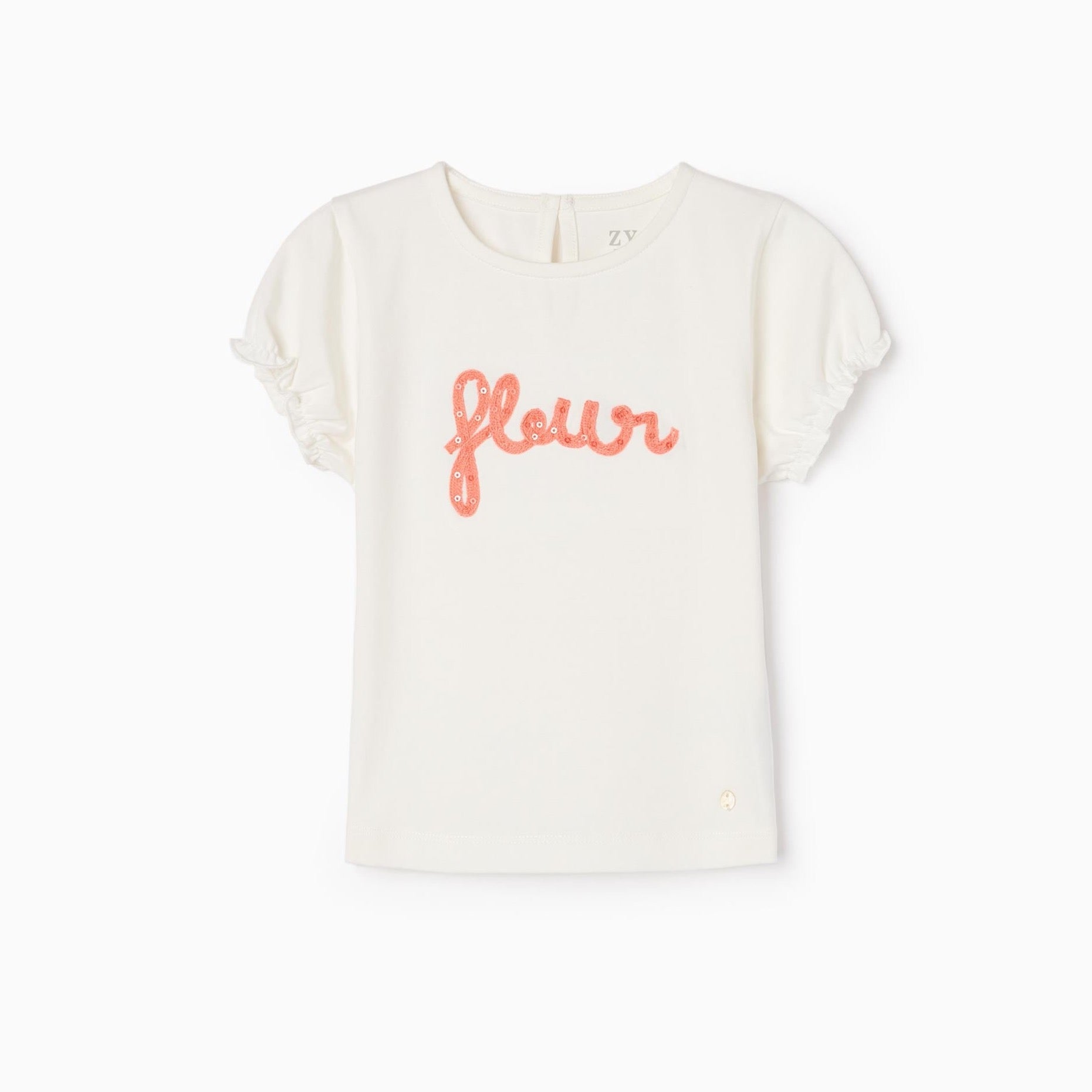 Camiseta algodón bebé Fleur ZY (Última talla 6/9meses)-Zippy-PetitGegant