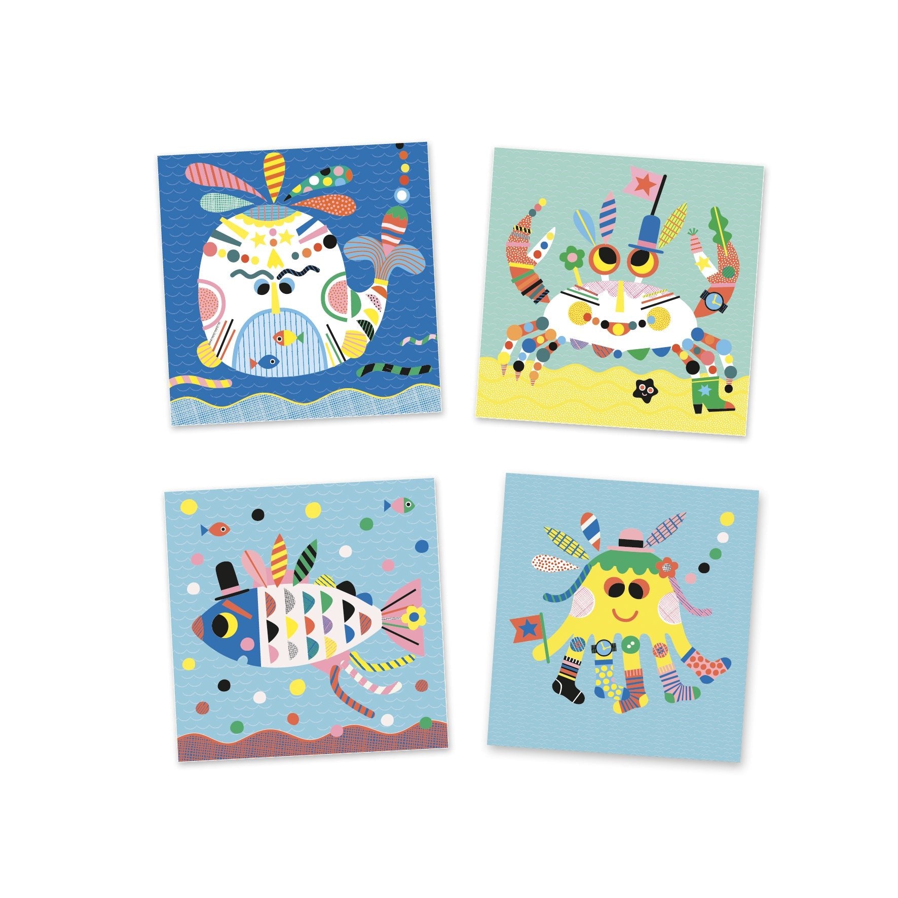 Crear con pegatinas vistiendo animales marinos Djeco - Djeco - PetitGegant