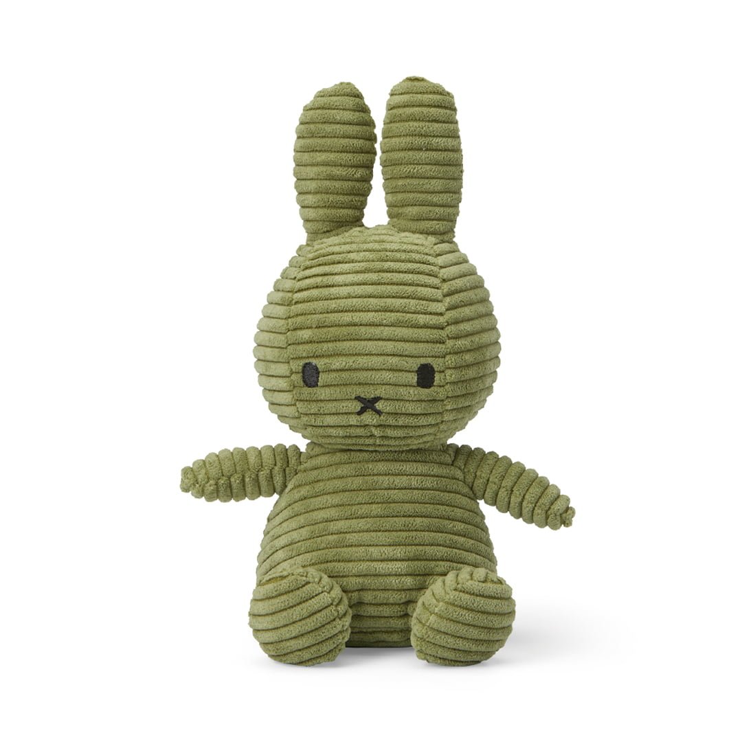 Nijntje Miffy Sitting Corduroy Olive Green Bon Ton Toys-Bon Ton Toys-PetitGegant
