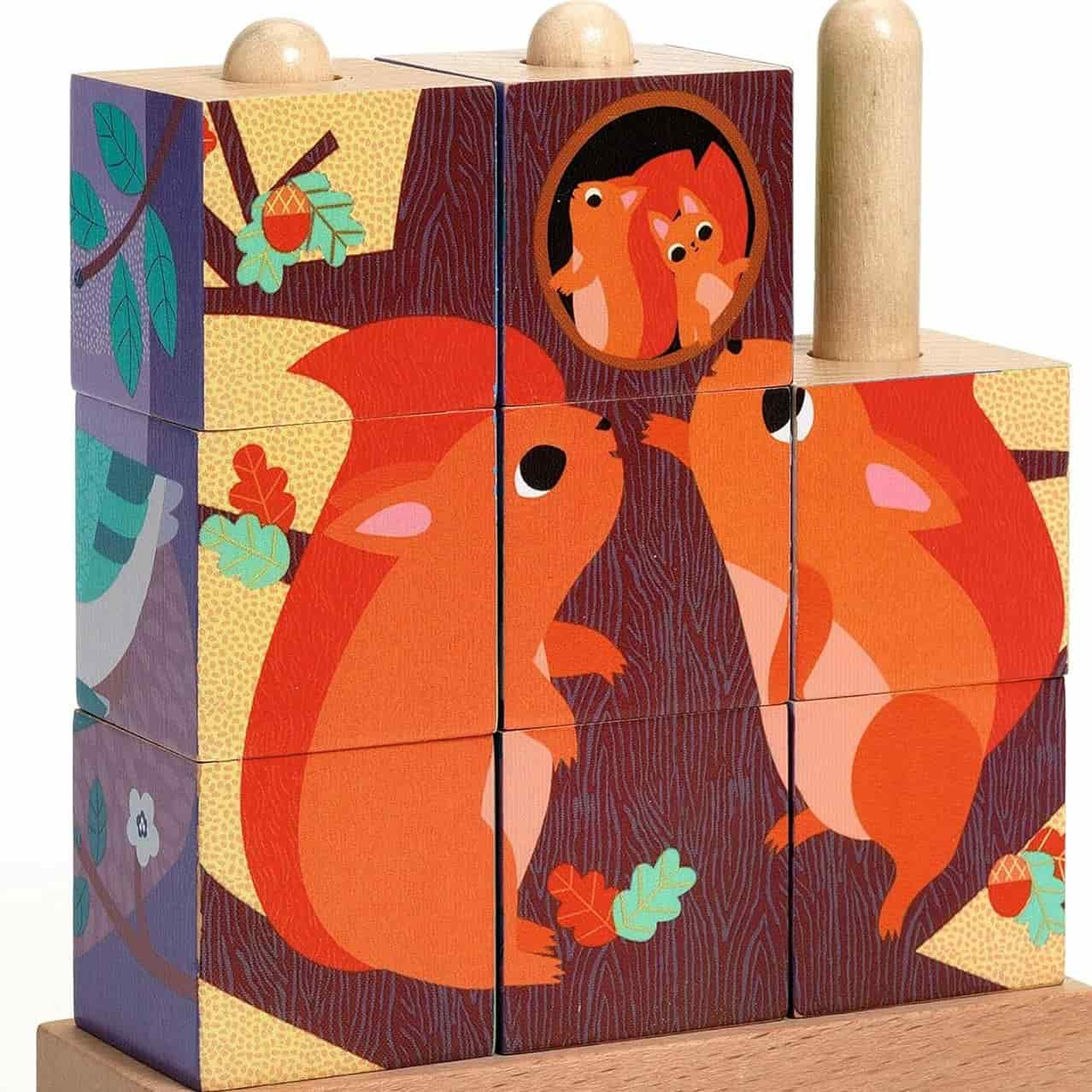 Puzzle de bloques Madera Puzz-Up Forest Djeco-djeco-PetitGegant