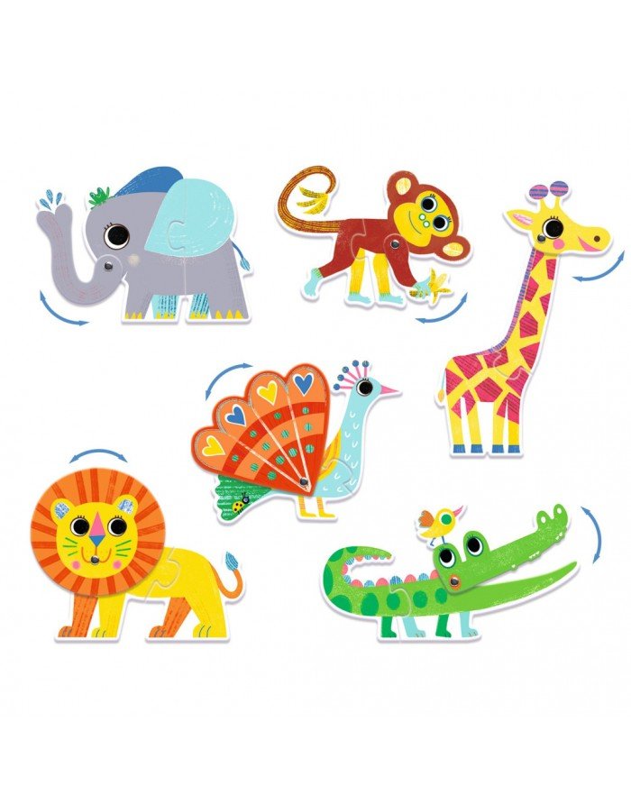 Puzzle dúo Animales Articulados Djeco-Djeco-PetitGegant