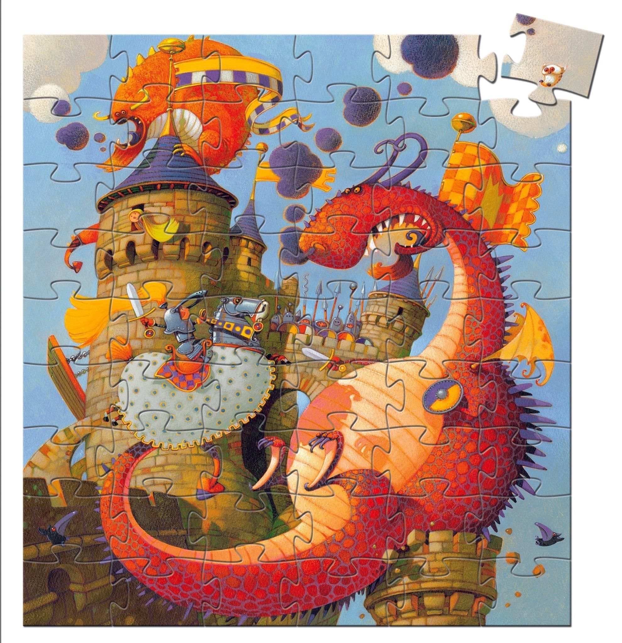 Puzzle Silueta Vaillant y el Dragón Djeco-Djeco-PetitGegant